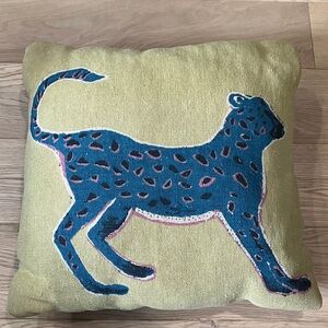 West Elm Double Sided Jaguar Throw Pillow 19”x19”